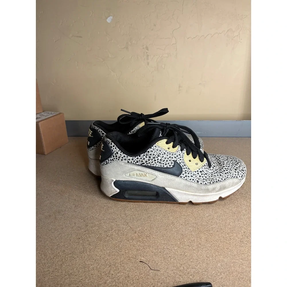 Nike Air Max 90 Premium Safari Black Bonsai 443817-102 Womens 6.5 Running Shoes